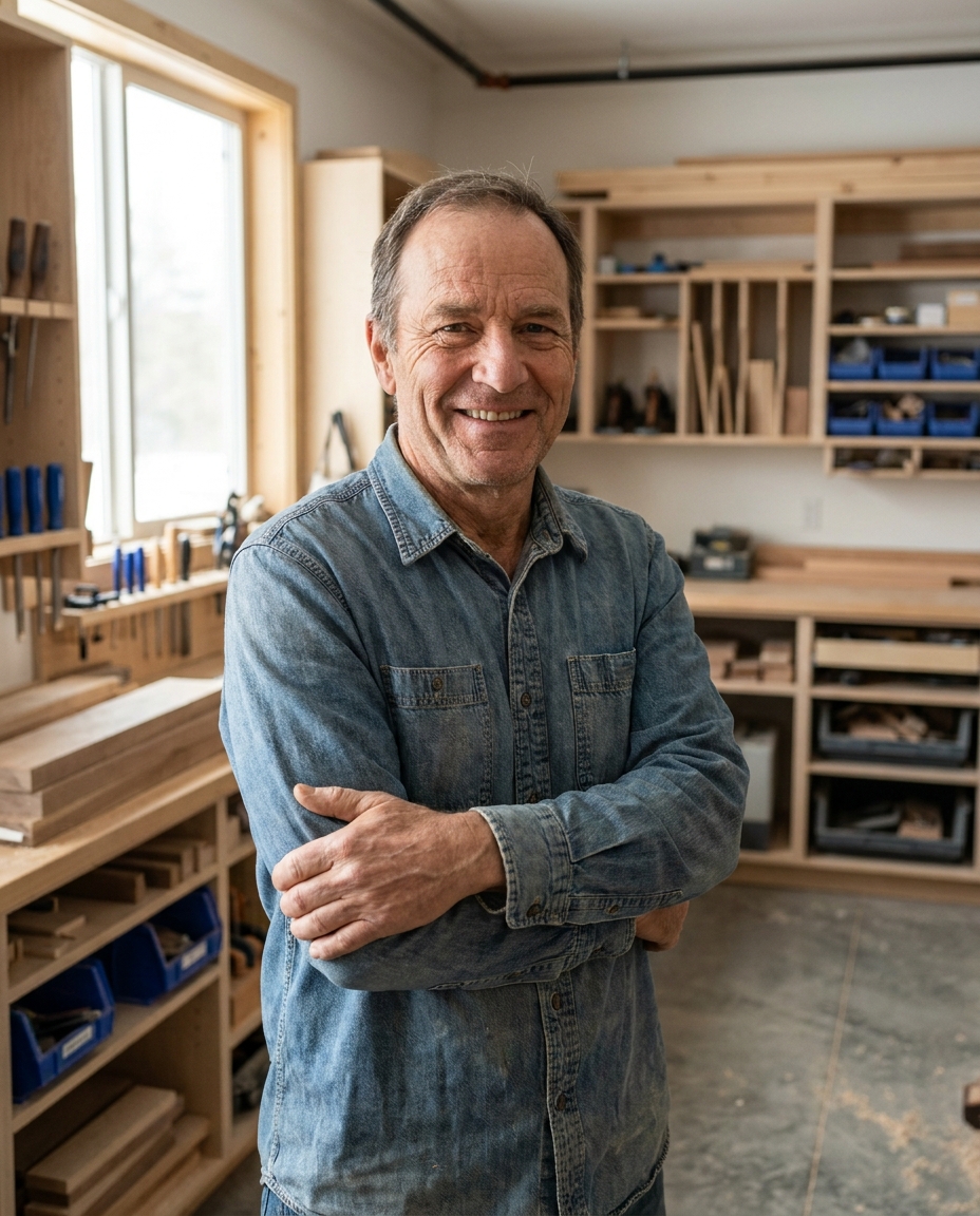 A confident American small-business owner in their workplace