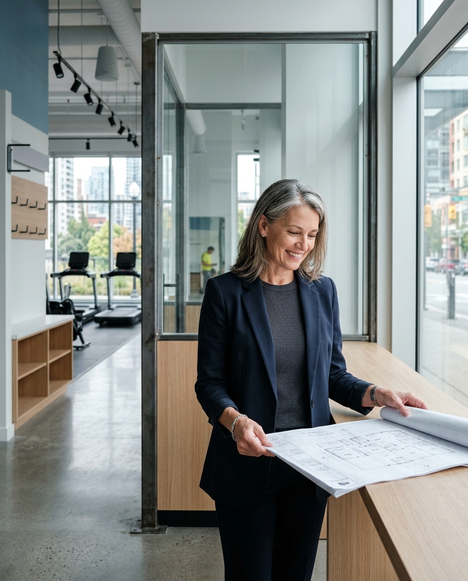 Business owner overseeing a planned expansion of their space