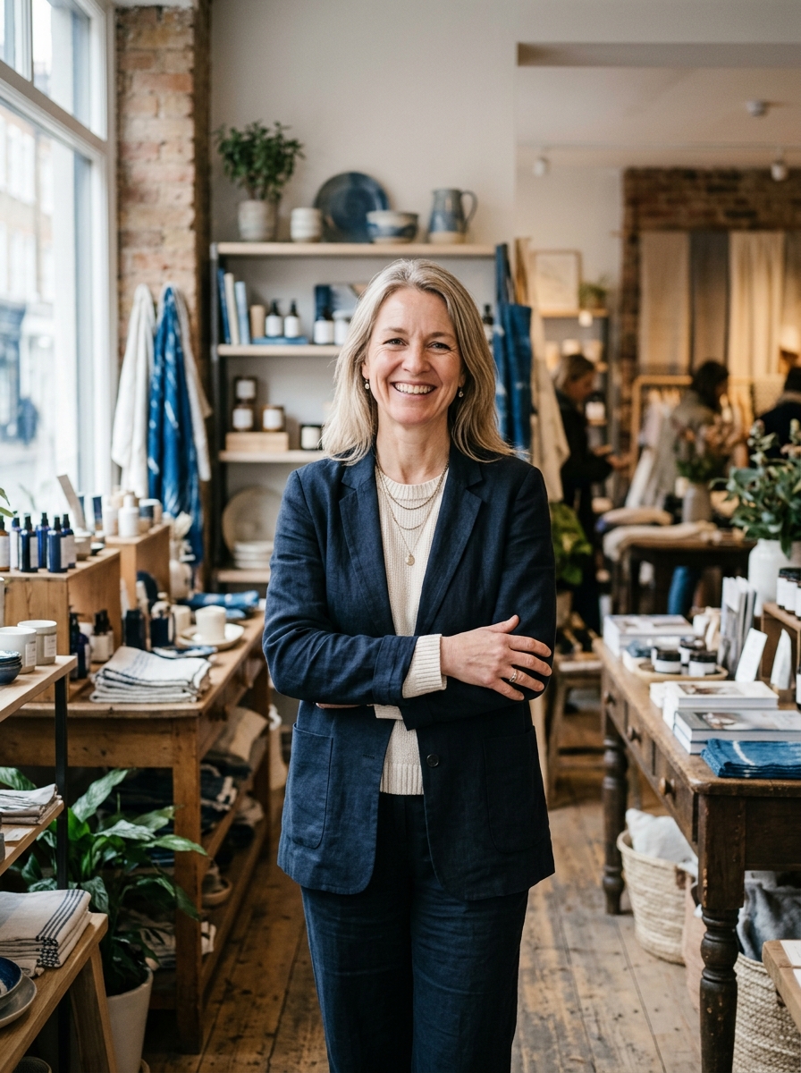 Boutique retail shop owner in her storefront